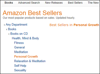The Amazon best sellers list for Personal Growth related items