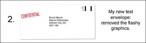 Envelope 2: Removed the flashy graphics and promo material.
